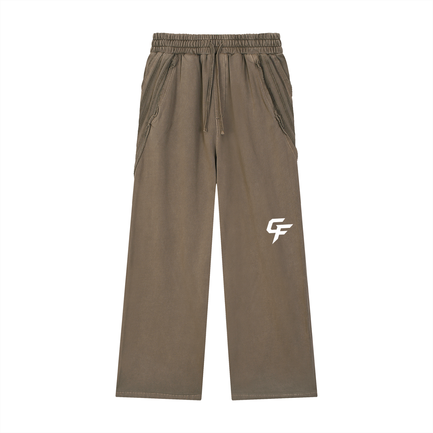 CF Snow Washed Tape Raw Edge Sweatpants
