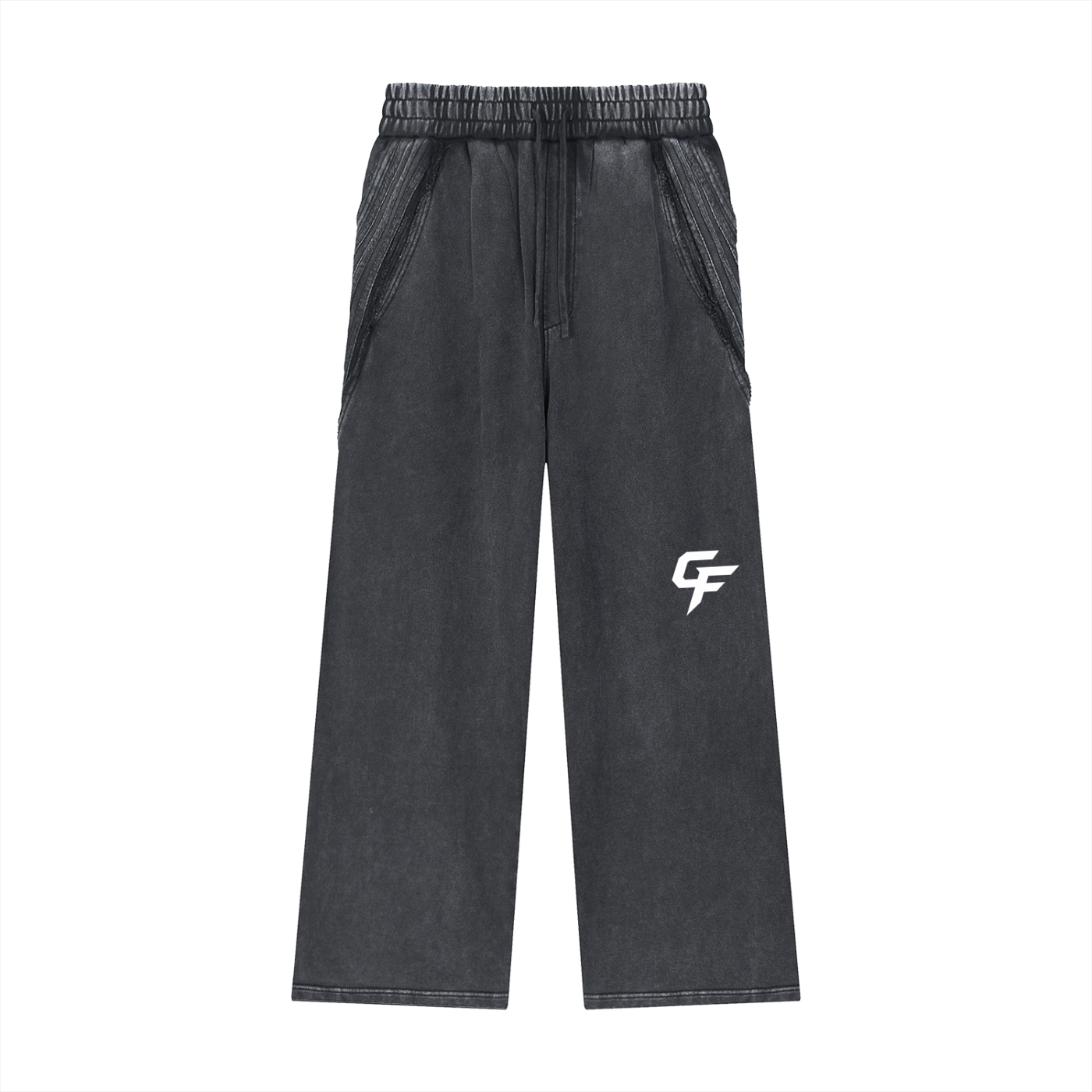 CF Snow Washed Tape Raw Edge Sweatpants
